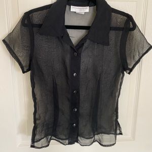 Vintage Younique Clothing Sheer Button Up Top